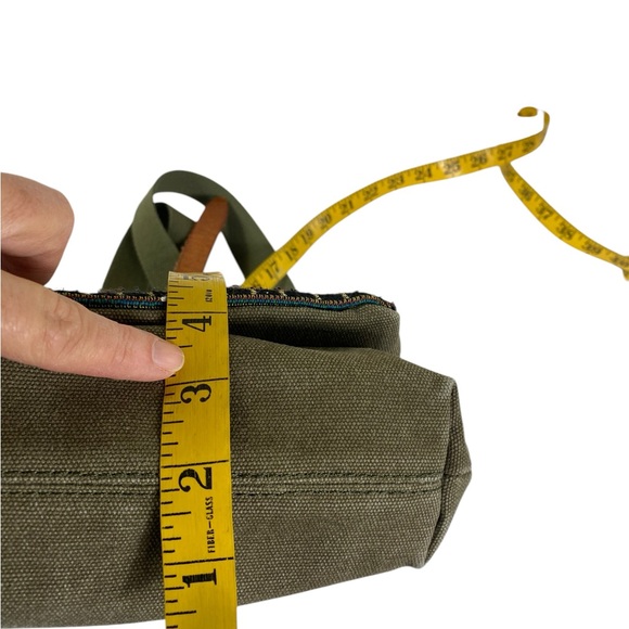 TSD BRAND Purse Earth & Style crossbody green canvas w/colorful woven fab - Picture 10 of 10